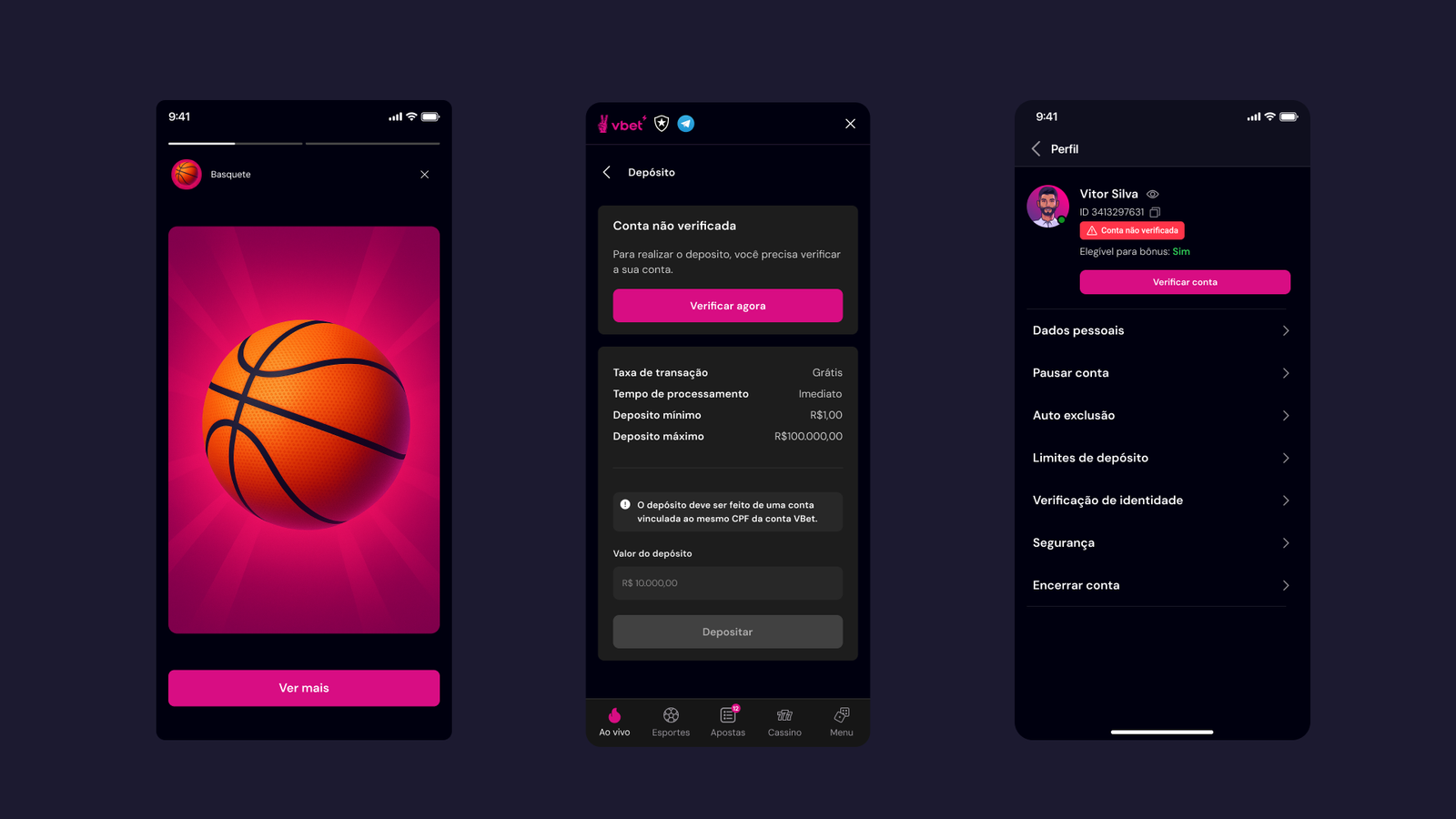 Vbet — Stories, depósito e configurações do perfil